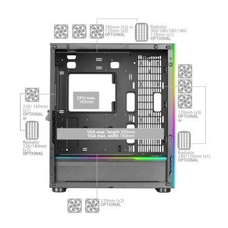 Caja E-ATX Mars Gaming MC-ULTRA doble línea ARGB negro