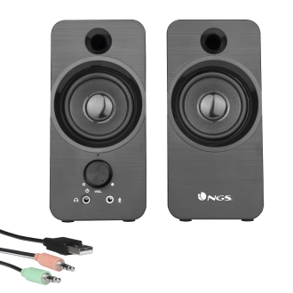 Altavoces 2.0 NGS SB350 12W (2x6W) 3.5mm entrada micrófono