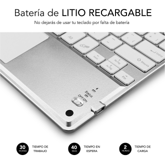 Teclado para tablet Subblim Smart Backlit BT Keyboard Touchpad silver