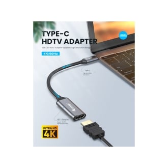 Adaptador Equip USB Tipo C macho a HDMI hembra 2.0 4K 15cm