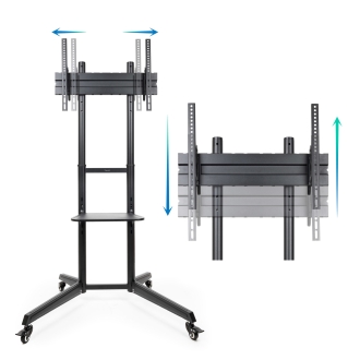 Soporte de suelo con ruedas TooQ FS1170M-B 37" a 70" negro