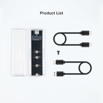 Caja externa TooQ TQE-2200 para M.2 NGFF/NVMe USB 3.1 Gen2 USB-A transparente RGB