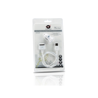KIT APPLE CARGADOR CONCEPTRONIC PARA COCHE A 2 USB 5V 2A Y CABLE USB APPLE 1105228