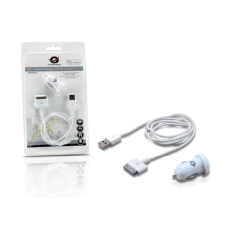 KIT APPLE CARGADOR CONCEPTRONIC PARA COCHE A 2 USB 5V 2A Y CABLE USB APPLE 1105228