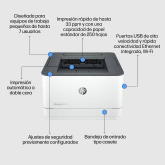 Impresora HP LaserJet Pro 3002dw A4 33ppm WiFi dúplex