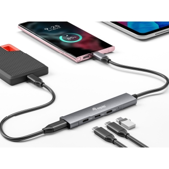 Hub USB tipo C Equip Life USB3.2 Gen1 4 puertos USB tipo C