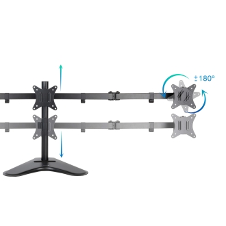 Soporte de mesa TooQ DB1704TN-B 17" a 27" 2 pantallas con peana