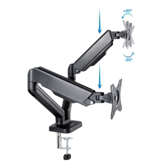 Soporte de mesa TooQ DB5132TNR-B 17" a 32" 2 pantallas con brazos negro