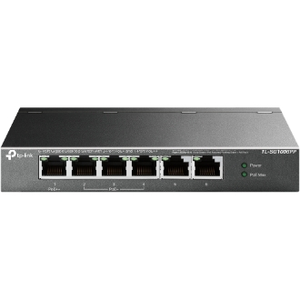 Switch TP-Link SG1006PP 6 p. giga de estos 3P PoE+ y 1P PoE++ (64W) metal