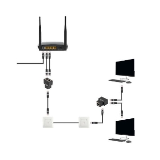 Adaptador Duplicador Lanberg Splitter SFTP 1xRJ45 a 2xRJ45