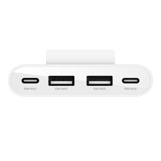 Hub Belkin extensor 4 puertos 2 USB tipo C 2 USB-A cable 2m blanco