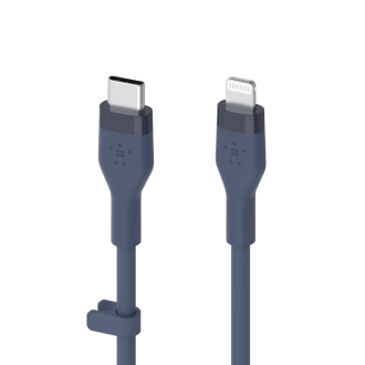 Cable Belkin USB tipo C macho a Lightning macho silicona clip 1m azul