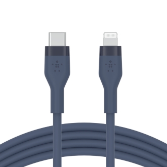 Cable Belkin USB tipo C macho a Lightning macho silicona clip 1m azul