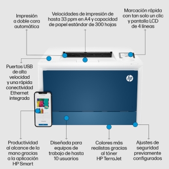 Impresora HP LaserJet Color Pro 4202dn duplex