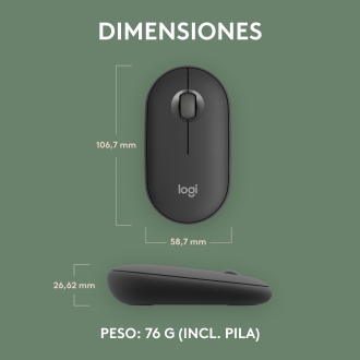 Ratón inalámbrico Logitech pebble mouse 2 m350s negro
