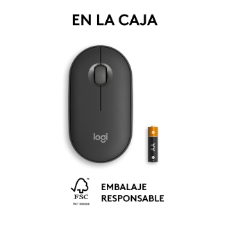 Ratón inalámbrico Logitech pebble mouse 2 m350s negro