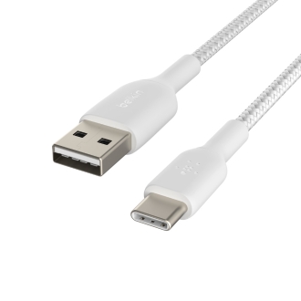 Cable Belkin USB-A macho a USB Tipo C macho trenzado 12W 2m blanco