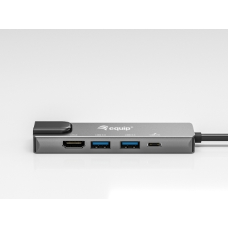 Adaptador USB tipo C Equip 1xHDMI 4k 1xUSB-C Pd 100w 2xUSB-A 5gb/s 1xGB Rj45