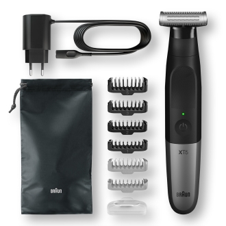 Afeitadora / recortadora Braun Series X XT5200 inalámbrica, cara y cuerpo, resistente al agua, 6 peines