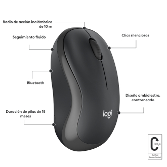 RATON INALAMBRICO LOGITECH M240 SILENT BLUETOOTH GRAFITO
