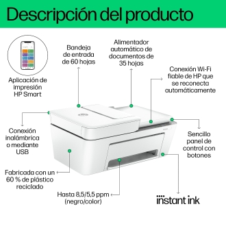 Multifunción HP DeskJet 4220E A4 WiFi blanca