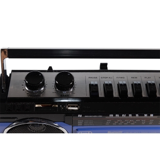 Radio grabadora portátil USB SD Bluetooth cassette Trevi RR 501 BT azul