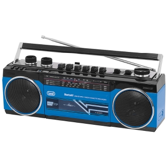 Radio grabadora portátil USB SD Bluetooth cassette Trevi RR 501 BT azul