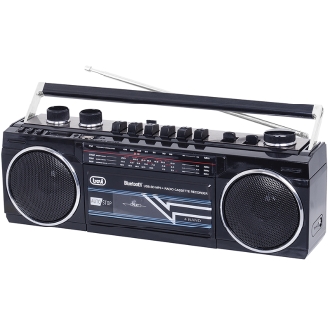 RADIO GRABADORA PORTÁTIL USB SD BLUETOOTH CASSETTE TREVI RR 501 BT NEGRO