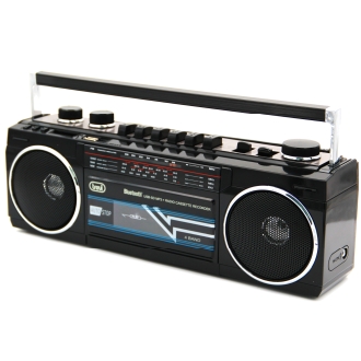 RADIO GRABADORA PORTÁTIL USB SD BLUETOOTH CASSETTE TREVI RR 501 BT NEGRO