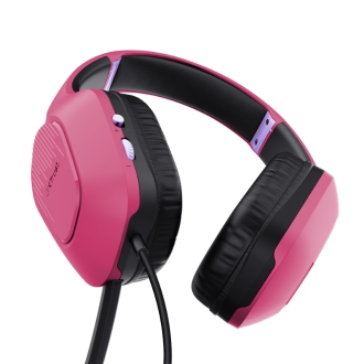 Auriculares Trust Gaming GXT 415P Zirox ligeros 3.5mm rosa