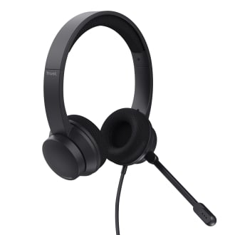 Auriculares Trust Ayda USB + adaptador USB tipo C negro