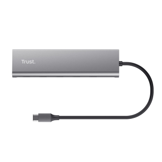 Hub USB tipo C Trust Halyx aluminio 4 puertos USB-C y 1 USB-C pass-through de 100W