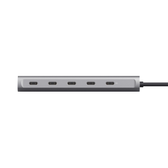 Hub USB tipo C Trust Halyx aluminio 4 puertos USB-C y 1 USB-C pass-through de 100W