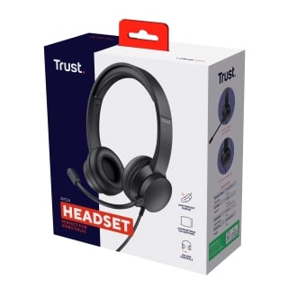 Auriculares Trust Ayda con micrófono plegable jack 3.5mm negro