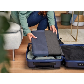 Funda Trust Lisboa Soft Sleeve hasta 16" negro/azul