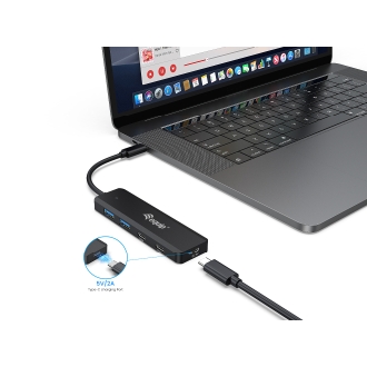 Hub USB tipo C Equip Life 4 puertos 2xUSB-A 3.0 2xUSB-C 3.2 compatible con Thunderbolt 3/4