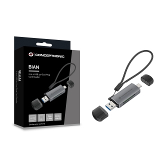 Lector de tarjetas externo Concentronic BIAN05G USB tipo C y USB-A