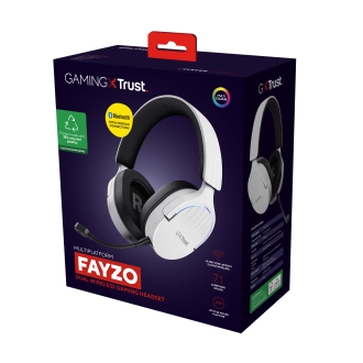 Auricular Bluetooth y USB-C Trust Gaming Fayzo GXT 491 RGB blanco