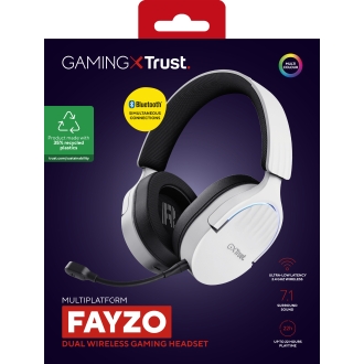Auricular Bluetooth y USB-C Trust Gaming Fayzo GXT 491 RGB blanco