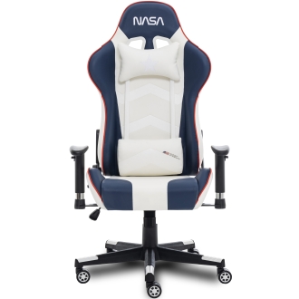 Silla gaming NASA Supernova azul-blanca