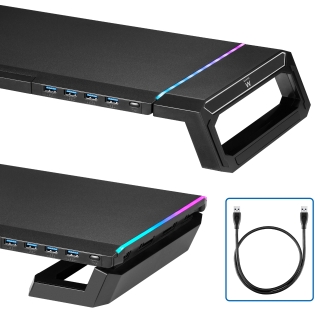 Elevador de monitor Ewent ew1268 con cajon y soporte para smartphone