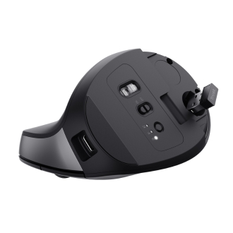 Ratón inalámbrico Trust Ergo Bayo II+ ergonómico vertical carga USB-C negro