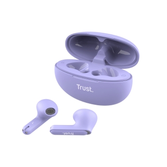 Auriculares Bluetooth Trust Yavi con control táctil 23h violeta