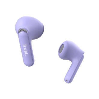 Auriculares Bluetooth Trust Yavi con control táctil 23h violeta