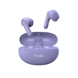 Auriculares Bluetooth Trust Yavi con control táctil 23h violeta