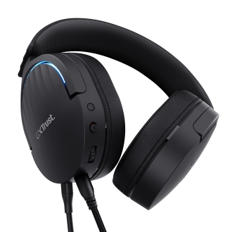 Auriculares Trust Gaming GXT 490 Fayzo RGB USB 7.1 micrófono desmontable negro