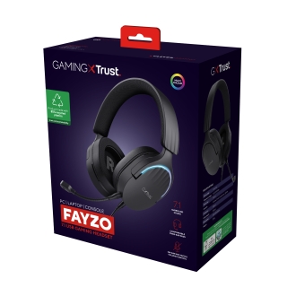 Auriculares Trust Gaming GXT 490 Fayzo RGB USB 7.1 micrófono desmontable negro