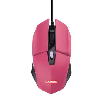 Ratón Trust Gaming RGB GXT 109P Felox 25066 iluminación LED 6 botones y cable de 150cm rosa
