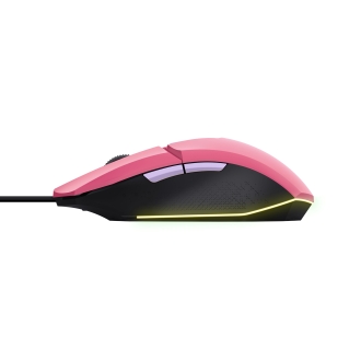 Ratón Trust Gaming RGB GXT 109P Felox 25066 iluminación LED 6 botones y cable de 150cm rosa