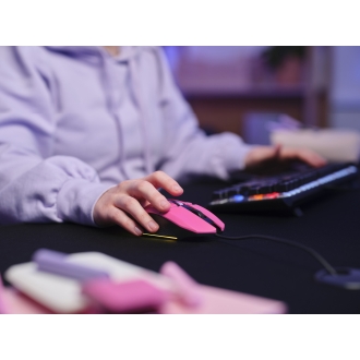 Ratón Trust Gaming RGB GXT 109P Felox 25066 iluminación LED 6 botones y cable de 150cm rosa
